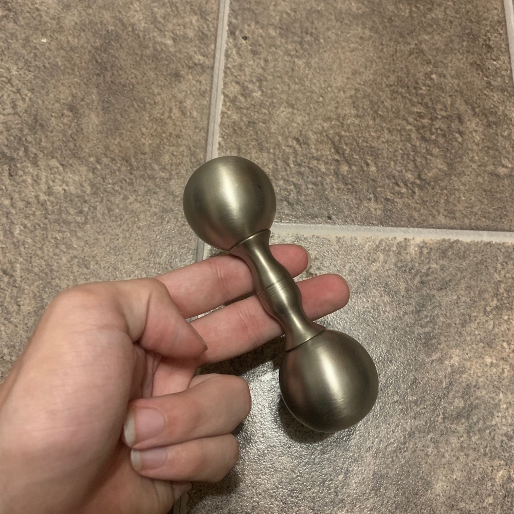 MICHAEL ARAM Vintage Cast Iron Barbell Salt / Pepper Shakers Preowned